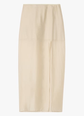 Sheer slit long skirt FILIPPA K Beige